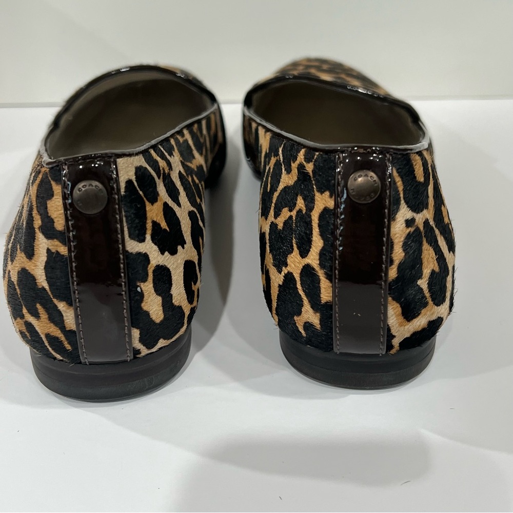 Coach NWT Q6161 Cambridge Haircalf Leopard Print Women's Flats Loafers 7 NWT - Picture 4 of 12